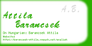 attila barancsek business card